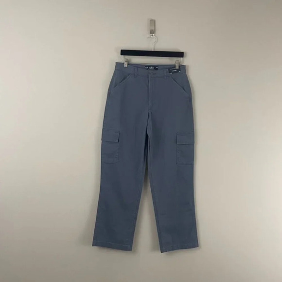 Hollister Ultra High Rise Cargo Dad Pants in Blue Size 10/30 NWT - Picture 1 of 6